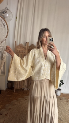 Kimono Lena creamy glam UNIKAT